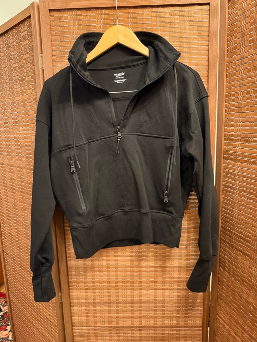 Old Navy Black Half-Zip Hoodie Sweatshirt